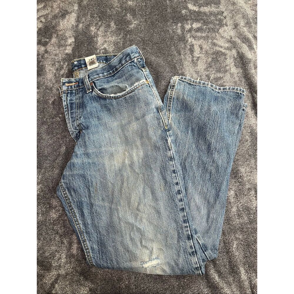 Cinch Up Men’s Jeans 35x32 Distressed Medium Wash Straight Leg Cowboy Denim